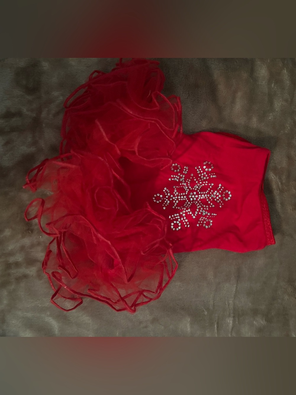 Small Red Ruffle Tutu Dog Dress